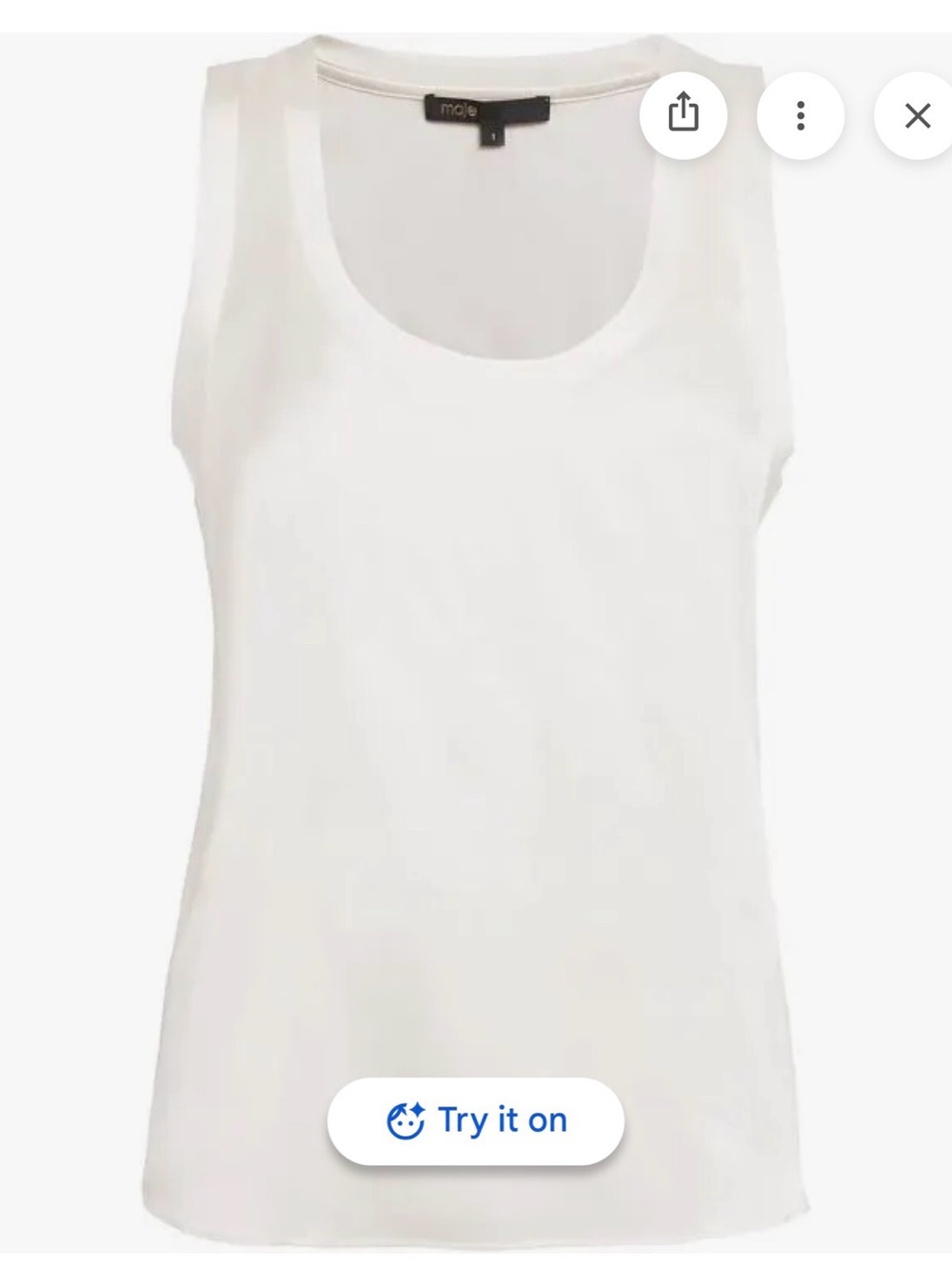 Maje White Scoop Neck Silk Tank - Picture 3 of 6